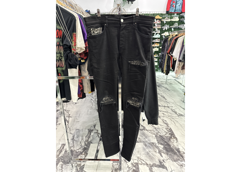 Amiri MX1 Black Leopard Jean