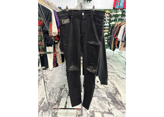 Amiri MX1 Black Leopard Jean