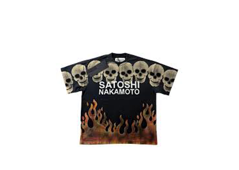 Satoshi Nakamoto Skull Fire Tee