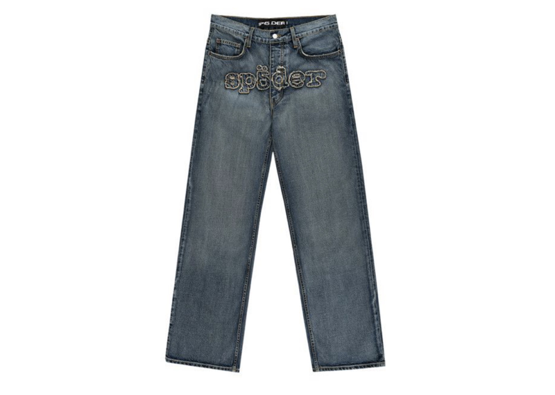 Spider denim work pants light blue wash