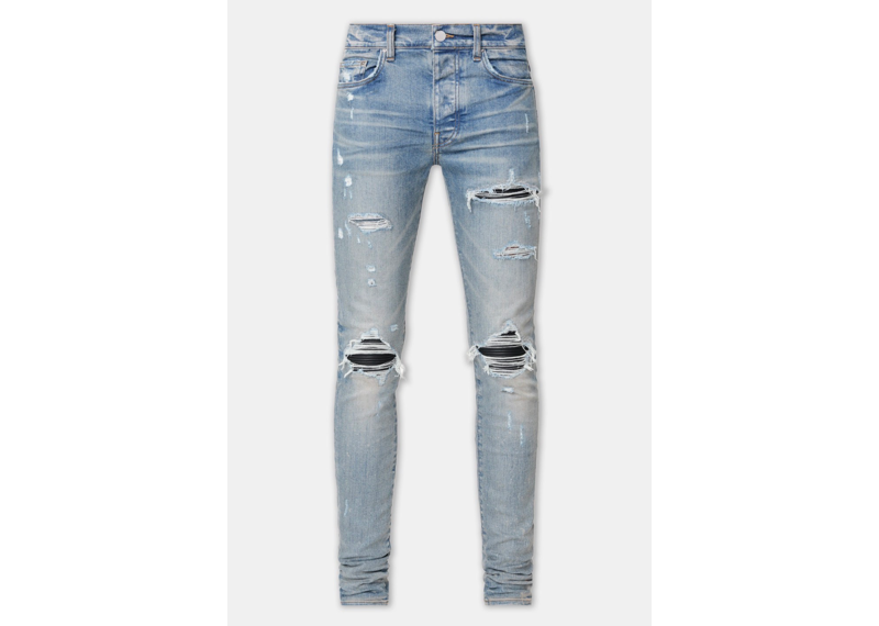 Amiri Mx1 blue jeans black patch
