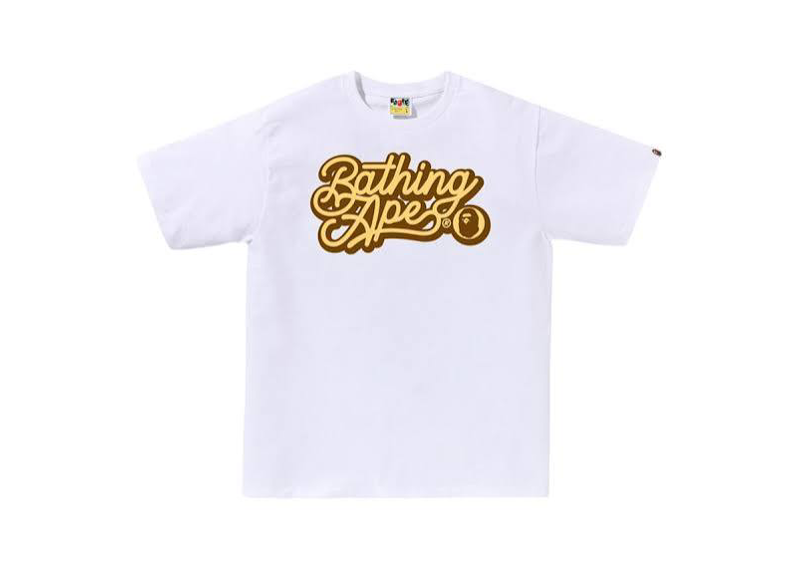 Bape White logo tee a bathing ape