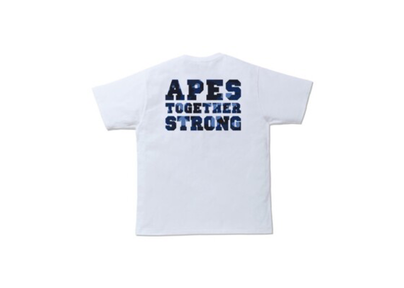 bape came blue apes together strong white tee