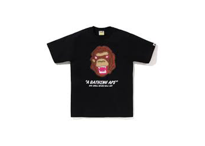 Bape embroidery-style T-shirt black
