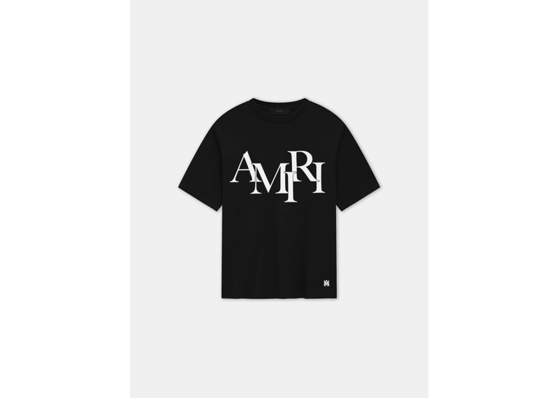 Amiri Staggered Logo Tee Black