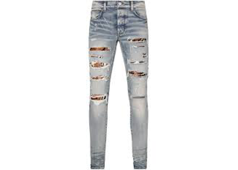 Amiri Leopard Thrasher Jeans 'Clay/Indigo