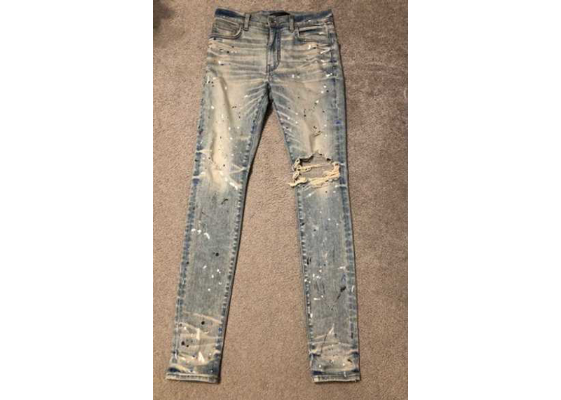 Amiri grey paint splatter