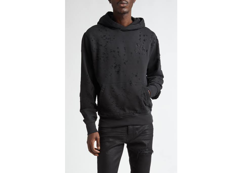 Amiri Ma Shotgun Embroidered Hoodie Black