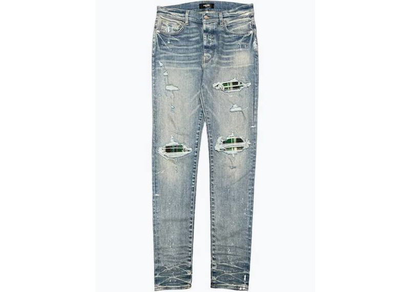 Amiri MX1 Plaid Patch Clay Indigo