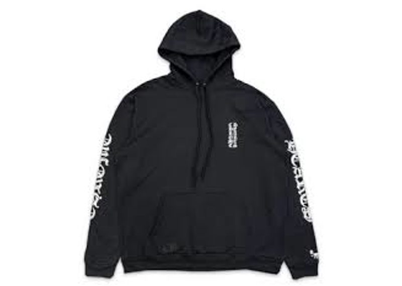 Chrome hearts vertical logo hoodie silver black