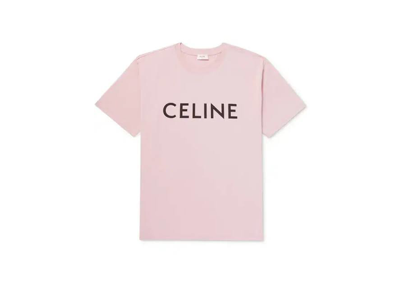 Celine Logo Print Shirt Pink