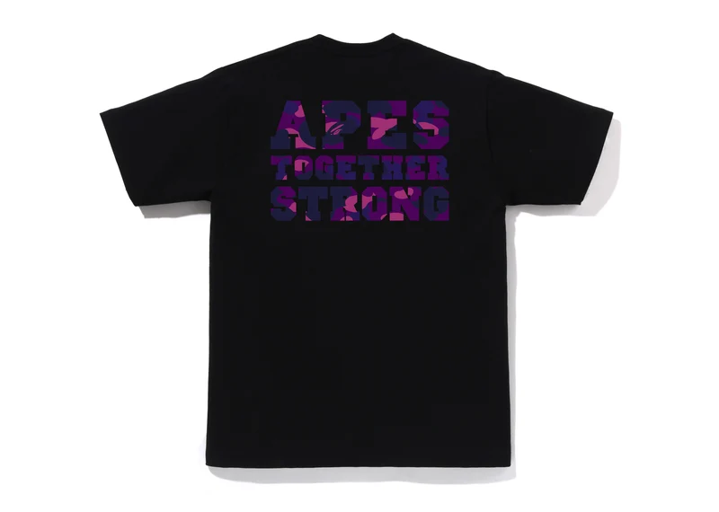 a bathing ape ape together strong purple black tee