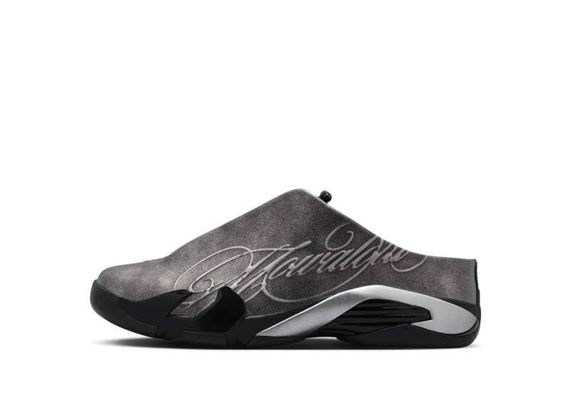Air Jordan 14 x Mowalola Retro Mule 'Black Silver Burnt Red