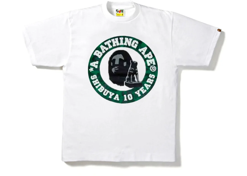 bape Shibuya 10 year anniversary white green