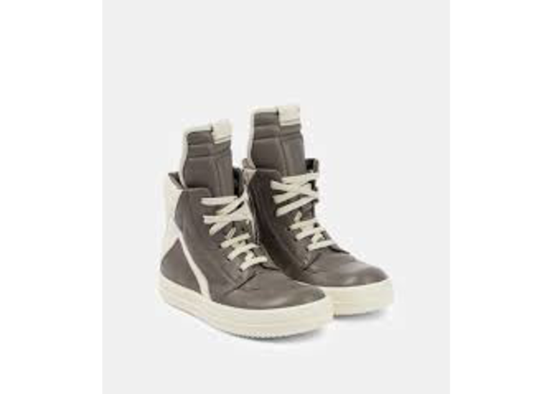 Rick Owens Geobasket in a dust and milk colorway.