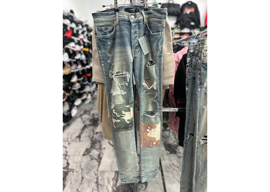 Amiri AMIRI MX-1 Jeans Camo patch work