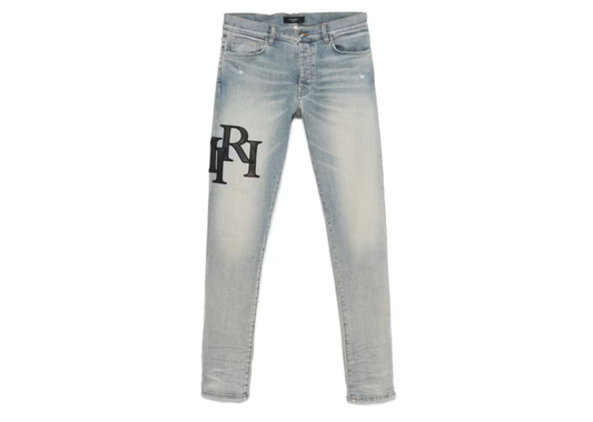 Amiri staggered logo antique indigo black