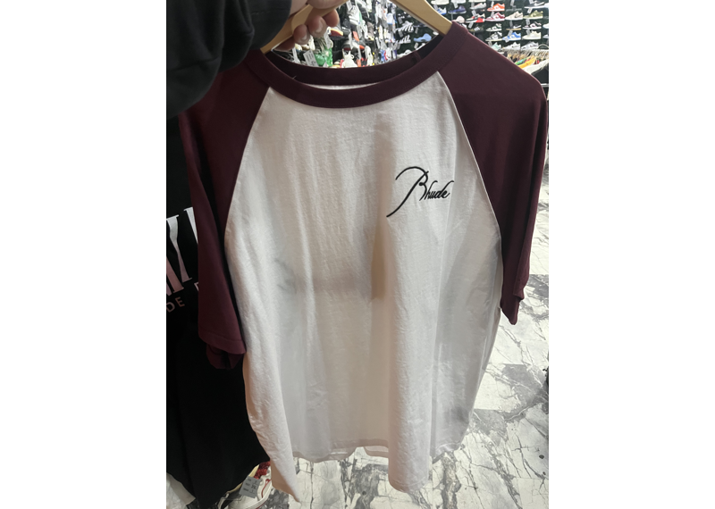 Rhude tee white burgundy