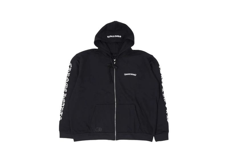 Chrome Hearts Vertical Logo Thermal Zip Up Black
