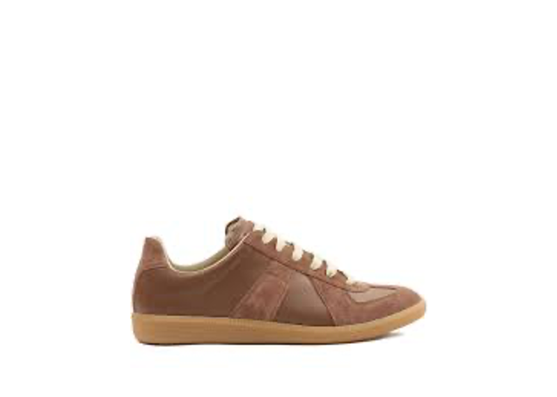 Maison Margiela Replica sneakers feature a chocolate brown leather