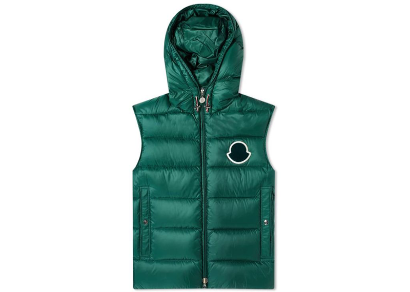 moncler bubble vest green