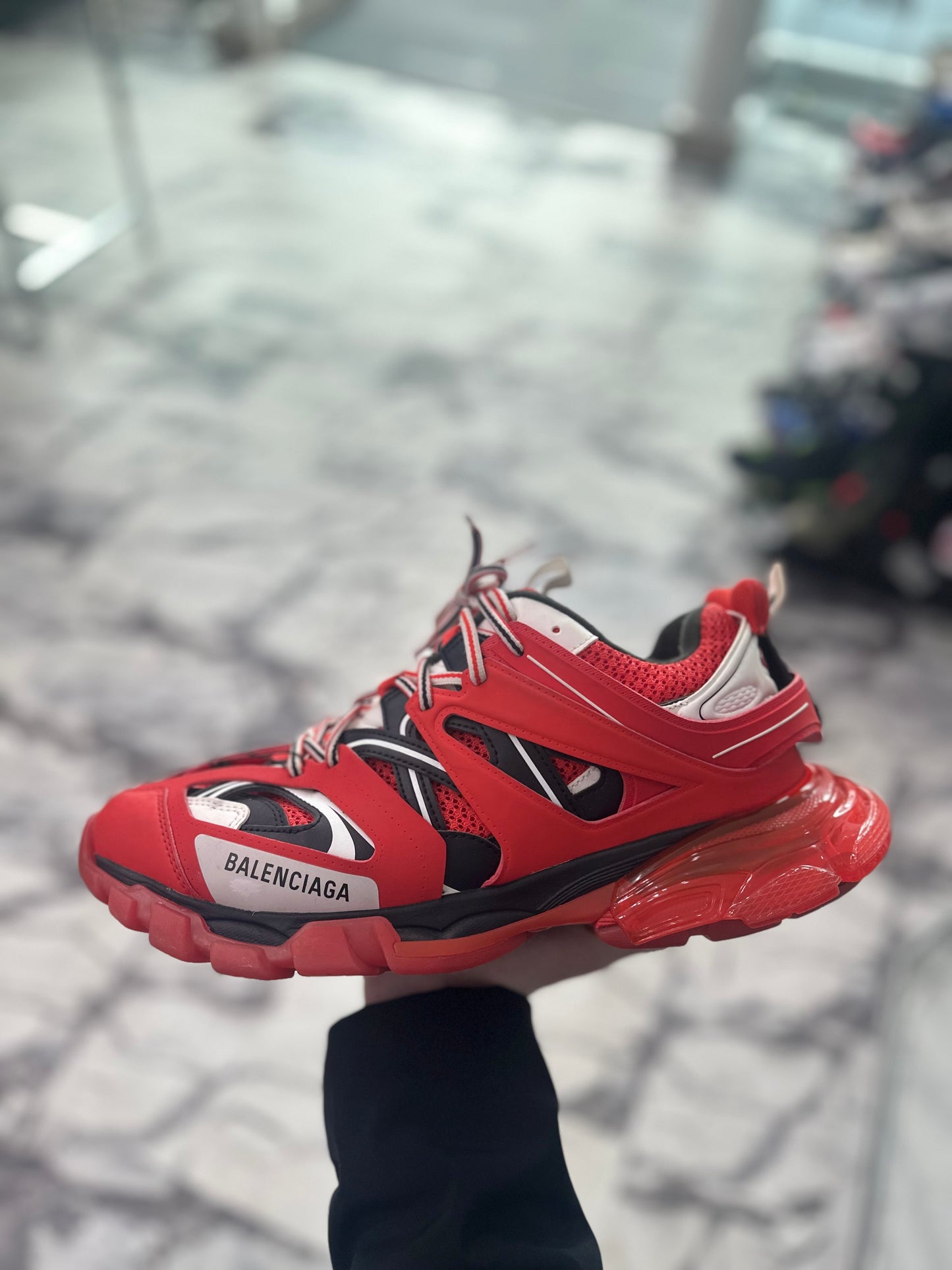 Balenciaga Track Sneaker Clear Sole - Red