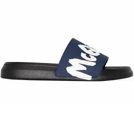 Alexander McQueen Rubber Pool Slide Graffiti - Midnight Petrol