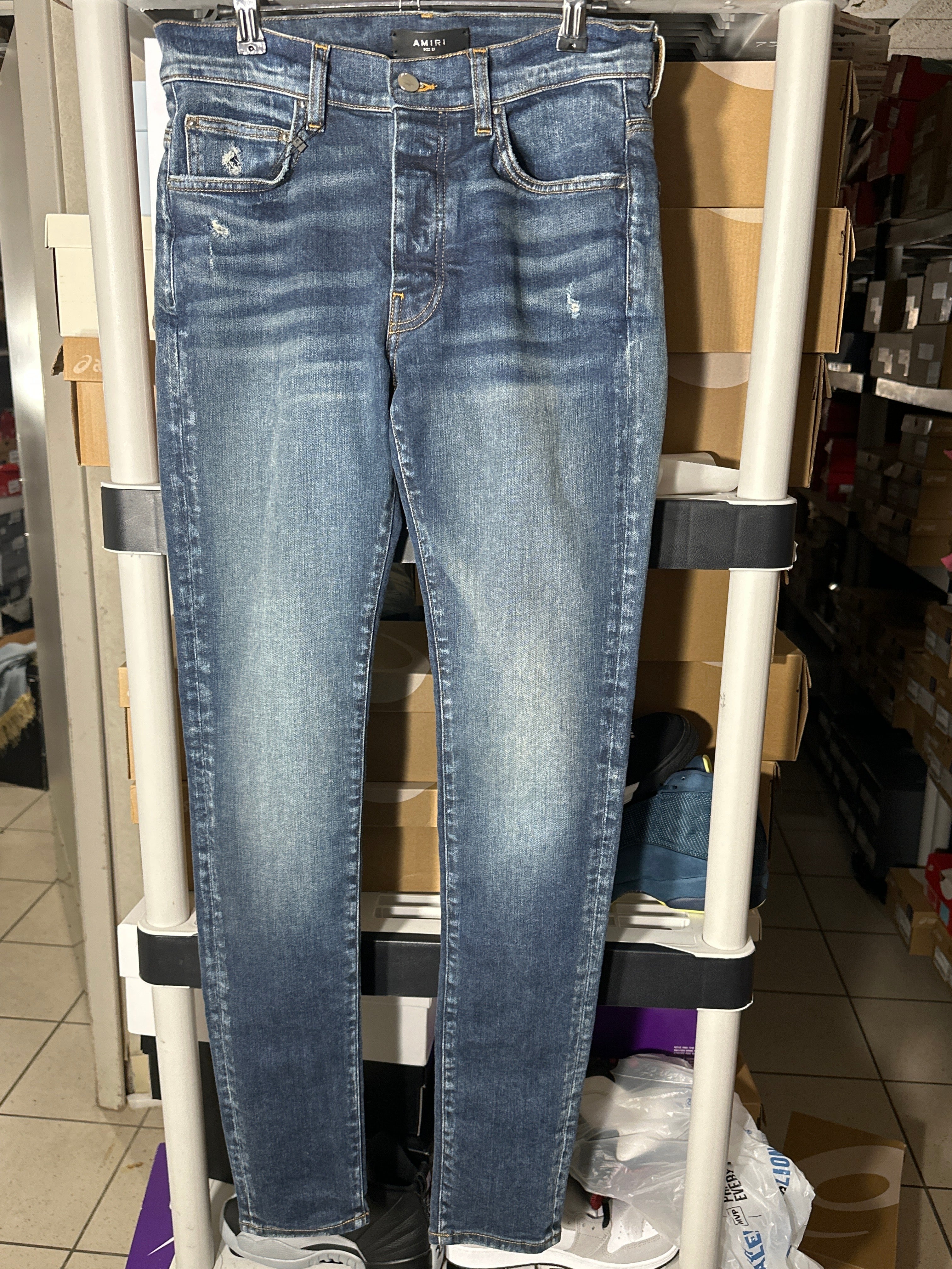 amiri jeans blue plain