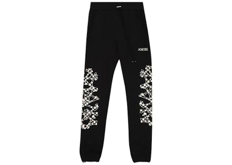Amiri Checkered Bones Sweatpant Black