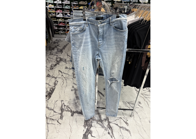 Amiri Jeans Paint Splatter Light Indigo