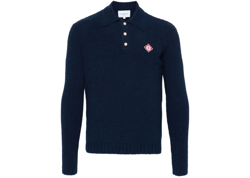 Casa Blanca Boucle Polo Shirt Blue