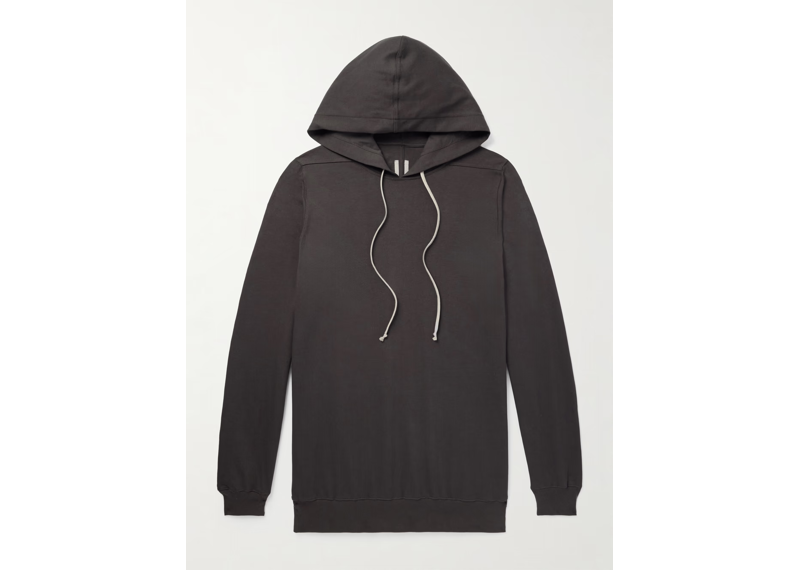 Rick Owens Cotton Jersey Hoodie Black