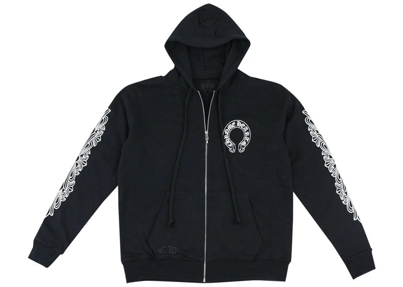 chrome hearts floral horseshoe zipup
