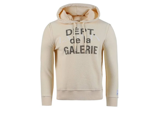 LANVIN GALLERY DEPT. X LANVIN GARMENT WASHED RELAXED FIT HOODIE CREAM