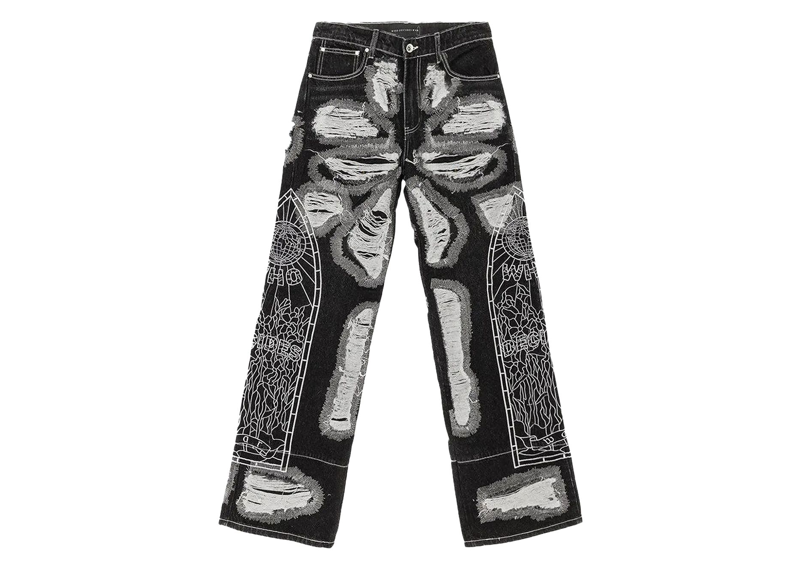 Who Decides War Embroidered Jeans