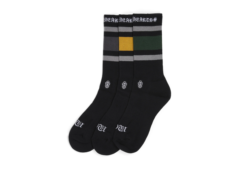 Chrome Hearts 3 pack CH Sports Socks Black