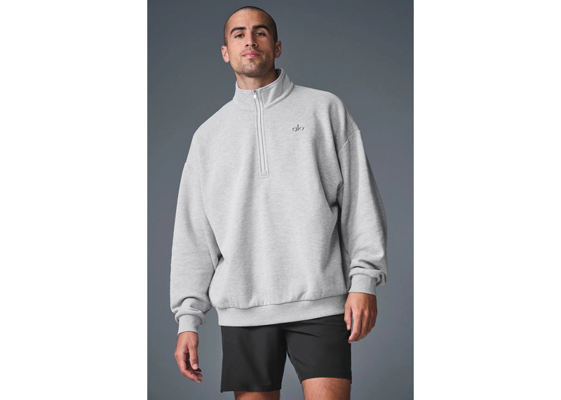 Alo Accolade 1/4 Zip Pullover Grey
