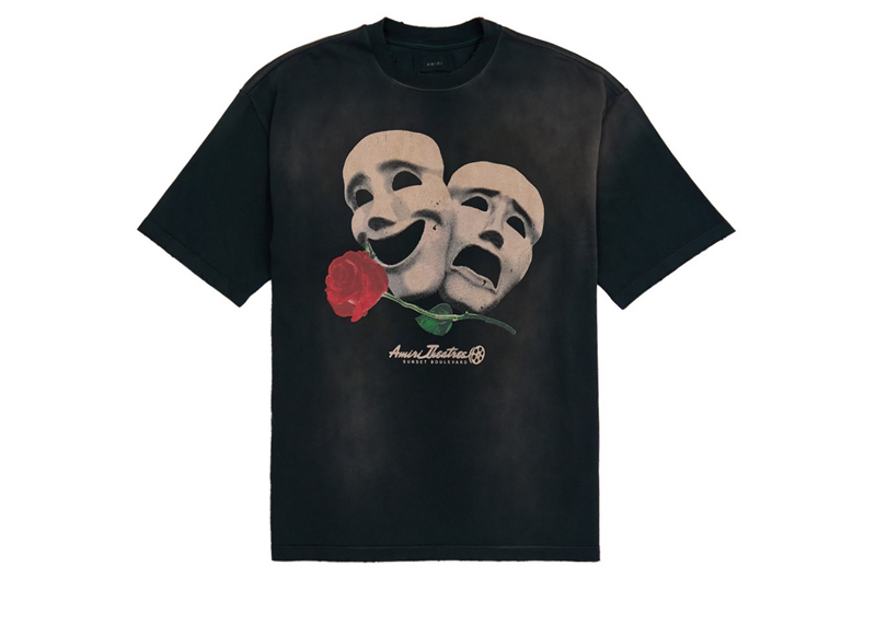 Amiri Theatre Masks Oversized Tee Grey