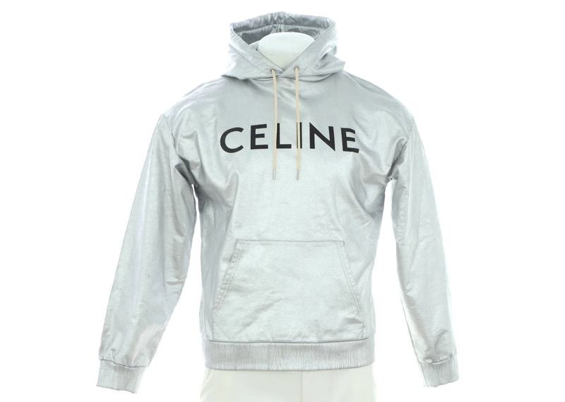 Celine Logo Hoodie Metallic Cotton