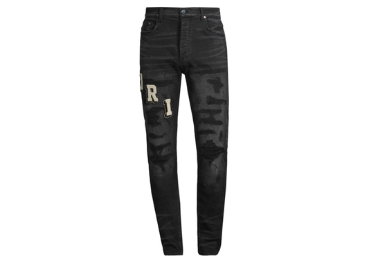 Amiri varsity logo black jeans