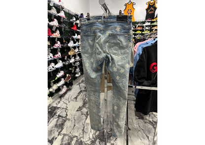 Amiri Paisley Jeans Blue