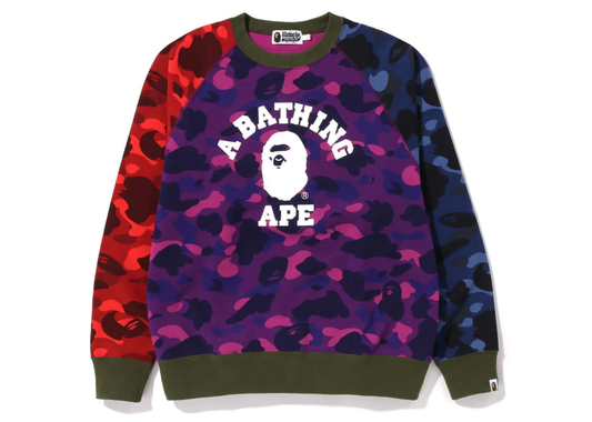 Bape Crazy Camo Relaxed Fit College Crewneck