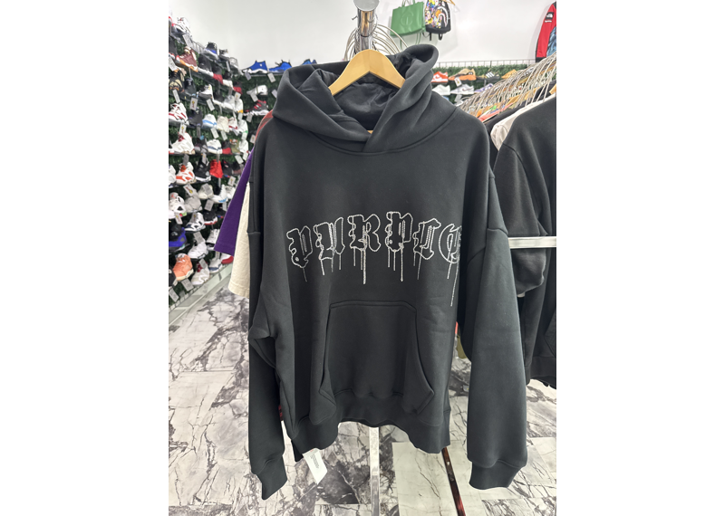 PURPLE Classic Logo Crystal Hoodie