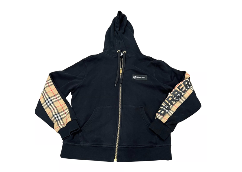 Burberry Black Vintage Check Panel Jacket