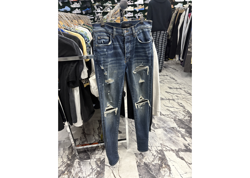 Amiri Jeans Blue/Black Ribbed