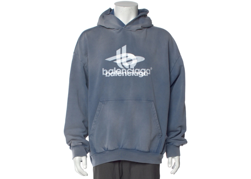 Balenciaga overlap layer blue hoodie