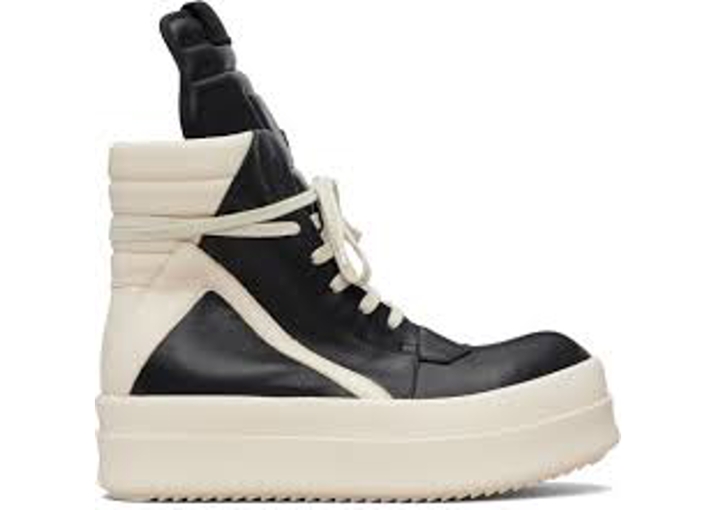 Rick Owens Temple Mega Bumper Geobasket sneakers in black and white