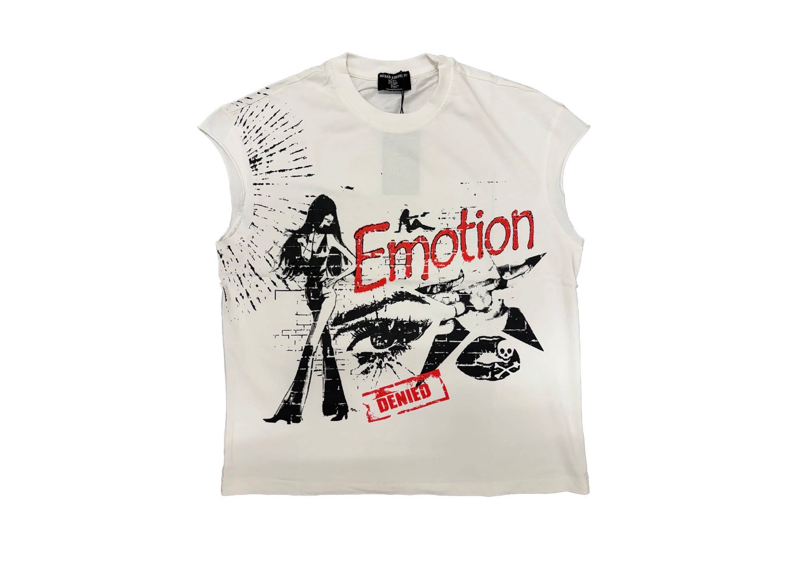 Mixed Emotion White Sleeveless Tee