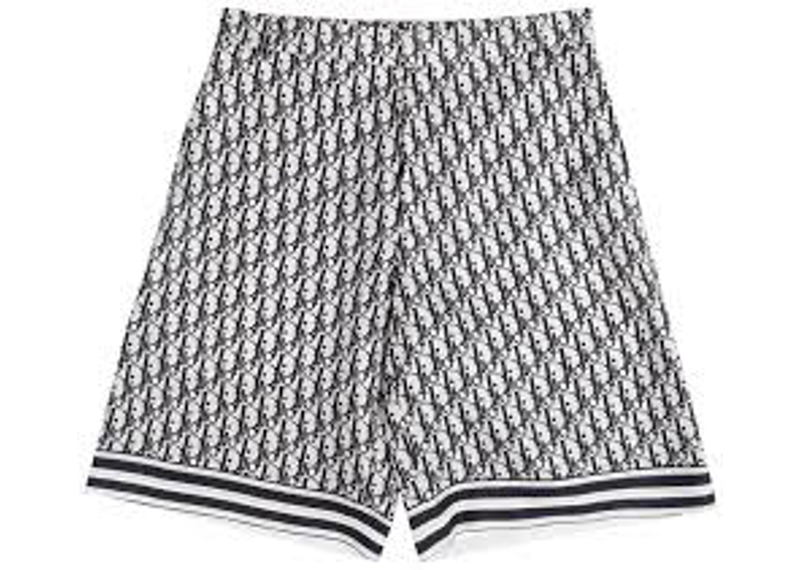 Dior Mens Oblique motif silk shorts