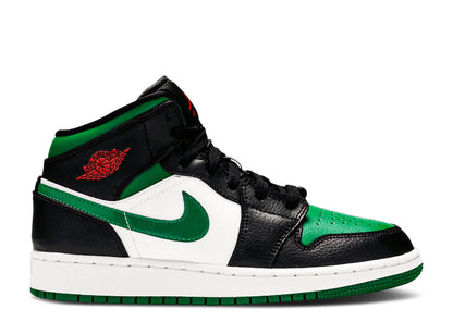 Air Jordan 1 Mid GS Black Pine Green